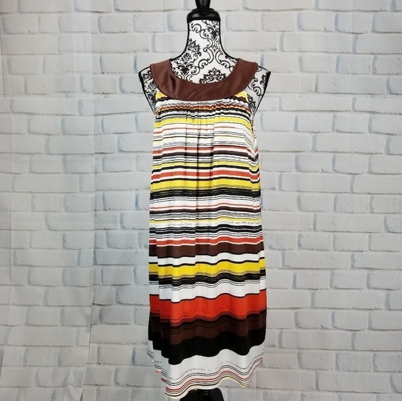 Style &co sleeveless stretch strip print dress - Picture 1 of 8